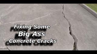 Fixing Some  Big Concrete Cracks Timelapse