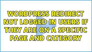 Wordpress: Redirect not logged in users if they are on a specific page and category