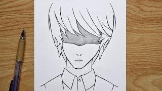 Easy anime drawing | How to draw anime boy blind | step by step tutorial