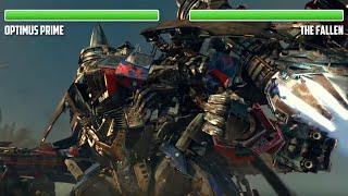 Optimus Prime vs. The Fallen and Megatron WITH HEALTHBARS | Final Battle | HD | Transformers: RotF