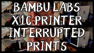 Bambu X1C Interrupted Prints / Filament Change