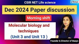 CSIR NET lifescience Dec 2024 Morning shift paper discussion | Molecular biology and techniques