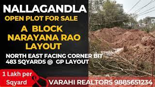 Plot for sale in Nallagandla Hyderabad North East plot Narayana Rao Layout A block