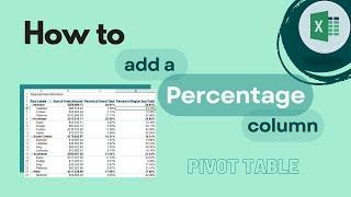 Excel Pivot Table: How To Add a Percentage Column