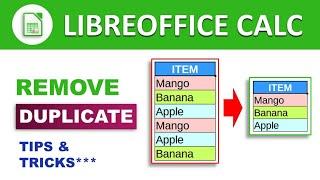 Remove Duplicate Rows in LibreOffice Calc 