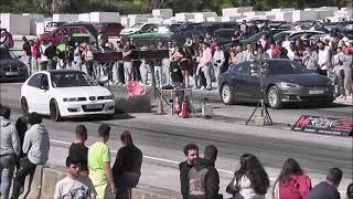 Tesla model S Vs Seat Leon Tdi coal rolling 1/8 mile Fátima 26.03.23