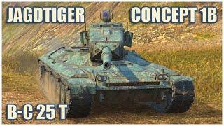 Jagdtiger, Concept 1B & BatChat 25t • WoT Blitz Gameplay