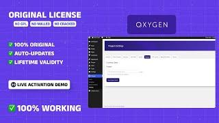 Oxygen Builder with License Key | Best WordPress Page Builder | Lifetime Activation Key for Oxygen
