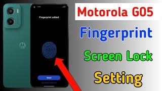 Motorola g05 display fingerprint setting | how to fingerprint screen lock in motorola g05