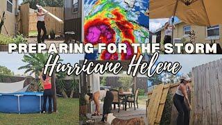 Hurricane Helene prep! Small home preparation for a storm.  Better to be safe than sorry!