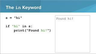 Intro Python- The in Keyword