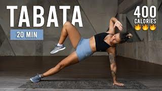 20 Min TABATA HIIT Workout | Burn 400 Calories (Full Body, No Equipment)