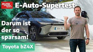 Toyota bZ4X: Darum ist er so sparsam! E-Auto Supertest mit Alex Bloch | auto motor und sport