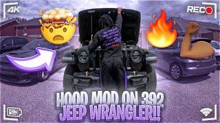 DOING HOOD MOD ON MY 392 JEEP WRANGLER!!!