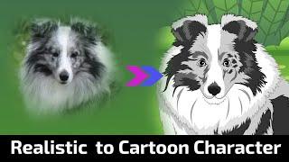 Realistic to Cartoon Character | Cartoon Character in Animate | Character Making Timelapse