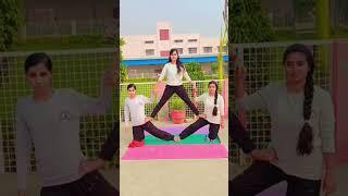 3 person yoga challenge #shorts