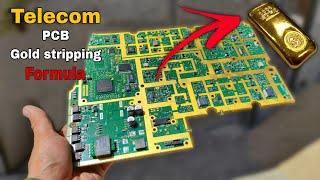 Telecom PCB gold recovery | DIY easy gold stripping formula