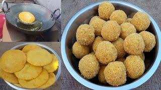 बेसन की पूरी बनाकर बनाइए बहुत ही स्वादिष्ट बेसन के लड्डू || homemade besan puri laddu recipe