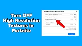 How To Turn Off High Resolution Textures For More FPS - (Fortnite)