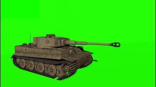 Tiger tank desert camo fire 1 green screen 1080p