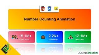 Number Counting Animation | Counter Up Animation | HTML CSS & JavaScript