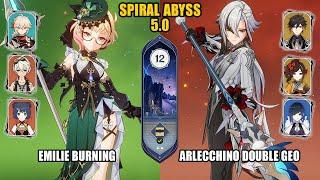 (F2P) Emilie Burning & Arlecchino Double Geo | Spiral Abyss 5.0 - Floor 12 | Genshin Impact