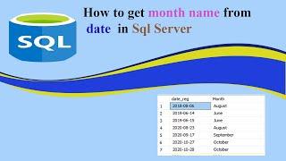 How to get month name from date  in Sql Server