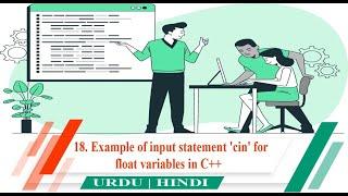 18. Example of input statement 'cin' for float variables  in c++ in Urdu and Hindi