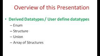 C Basics Video 10  Enum,Struct,Union (In Tamil)