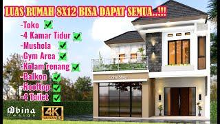 DESAIN RUMAH MODERN TROPIS ADA TOKONYA  | RUKO MINIMALIS 2 LANTAI | SHOPHOUSE DESIGN  8 x 12 Sqm