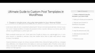 How to create Single Post Template in WordPress