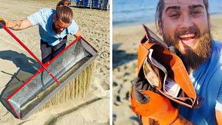 Treasure Hunting on the Beach with a Sand-Sifting Gadget! ️ The Surprises We Found!