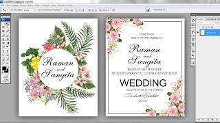 How to make Wedding Invitation Card Design in Photoshop || Photoshop Tutorial