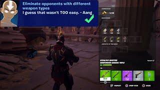 How to EASILY Eliminate opponents with different weapon types in Fortnite locations Quest!