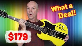 An offset double cut for $179? Racing to check out this cool guitar from Westcreek! #guitarreview