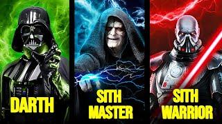 EVERY SINGLE Sith Lord Type/Variant Explained!