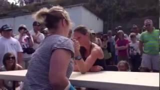 Woman Snaps Arm while Arm Wrestling