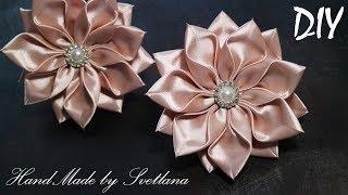 Цветы из атласной ленты Новый лепесток Канзаши DIY Satin ribbon Flowers New petal