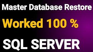 How to Restore SQL Server master Database || SQL Server Master Database Rebuild || System Database