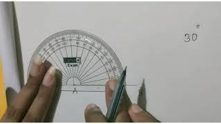 To draw an Acute angle of measure 30° using a protractor
