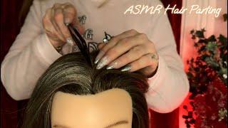 ASMR Relaxing Hair Parting & Hair Brushing using a Wooden Brush & Plastic Comb | Tingly Scalp Sounds