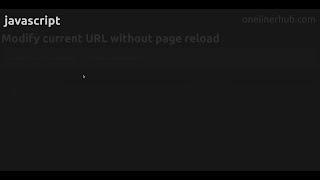 Modify current URL without page reload