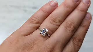 1.5 Carat Emerald Cut Lab Grown Diamond Ring / Emerald Lab Diamond Solitaire Ring / Emerald Cut Ring