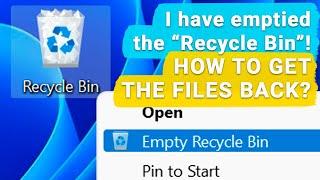  How to Recover Files and Folders After Sending Them to the Recycle Bin and Deleting? (Windows 11)