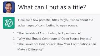 Can ChatGPT Make a Video about Open Source?