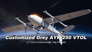Unveiling the Exclusive AYK-250: Customized Grey VTOL Drone with 30X Optical Zoom Gimbal Camera!