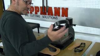 Tippmann Clicker die cutting press die cutting leather.  Die cutting machine demonstration