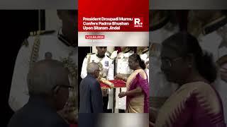 Watch: Sitaram Jindal Receives Padma  Bhushan From President Murmu | Padma Awards 2024