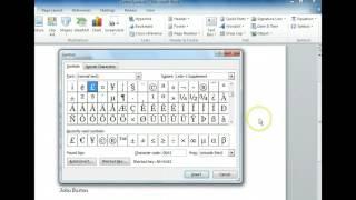 Procedure to  Insert Symbols in Microsoft Office 2010