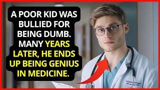 A poor child was bullied for being dumb... Many years later, he ends up being a genius...